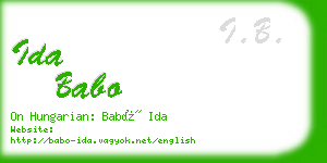 ida babo business card